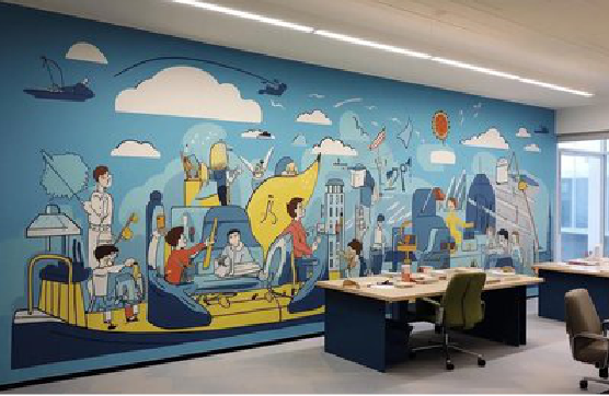 利川办公室墙绘的特点。